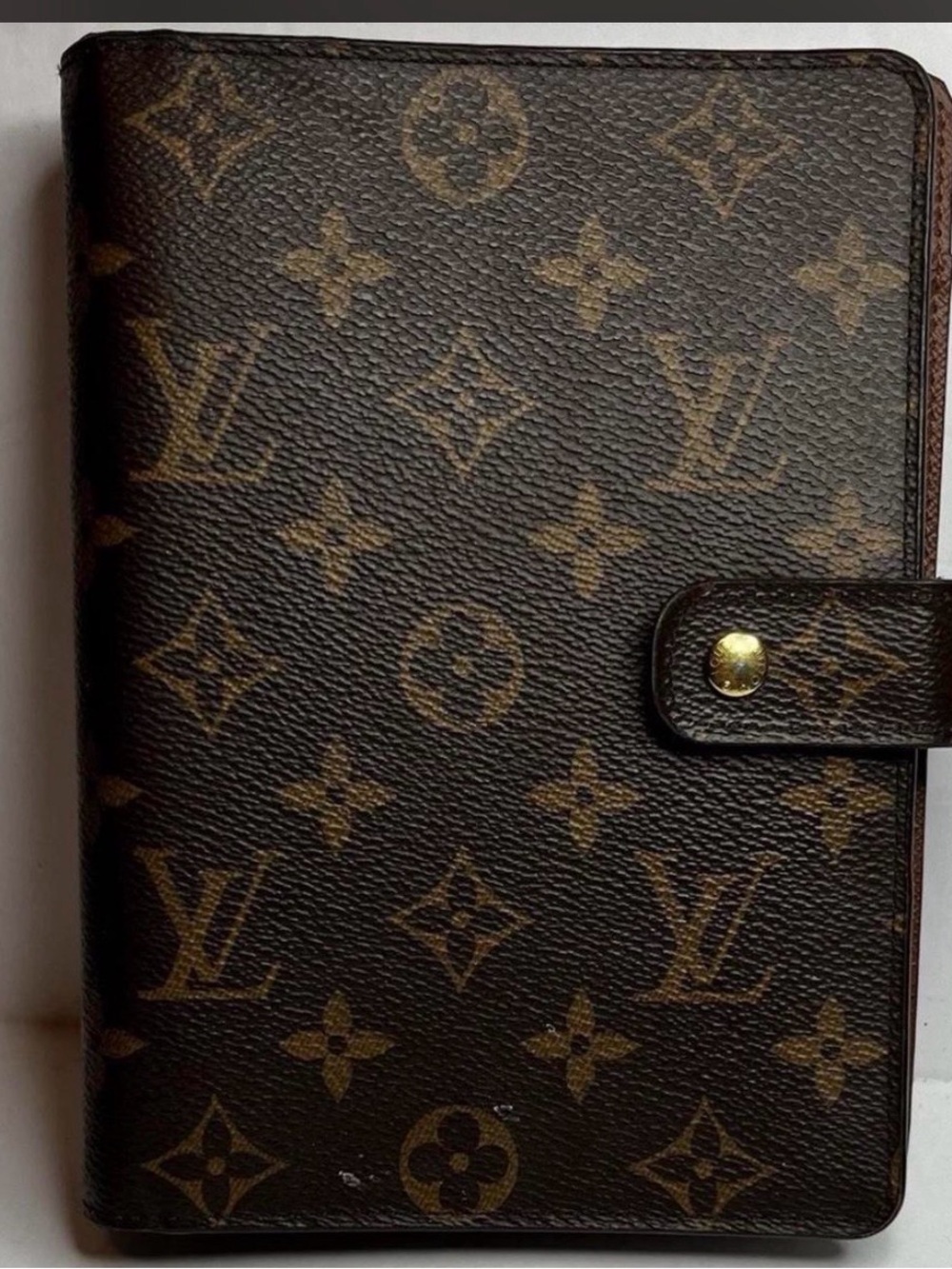 Authentic Louis Vuitton Brown Monogram Leather Agenda MM